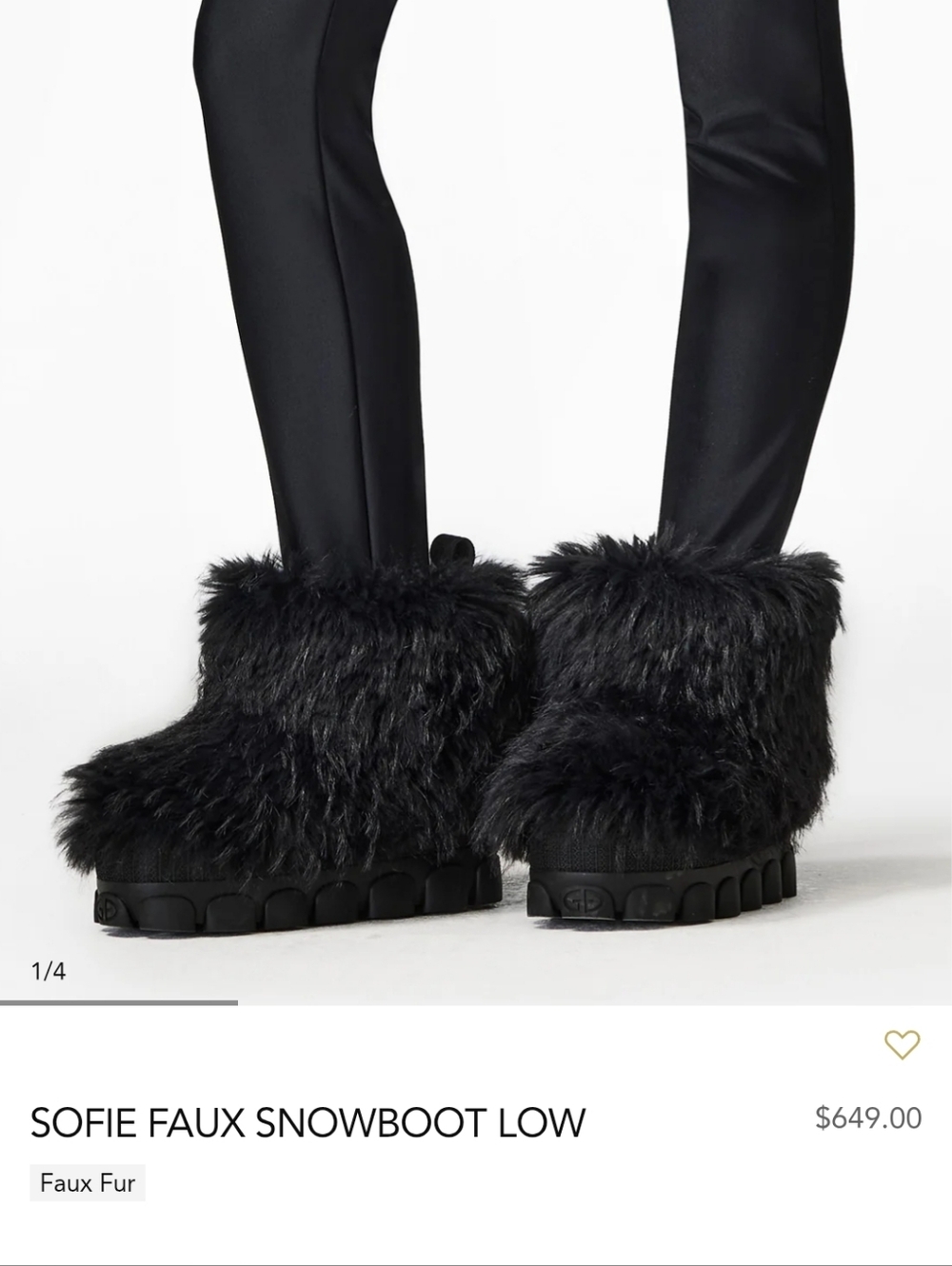 Goldbergh Black Faux Fur Winter Boot Size 39